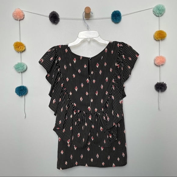 Anthropologie Eri + Ali Black and White Striped 3D Diamond Pattern - Picture 7 of 7